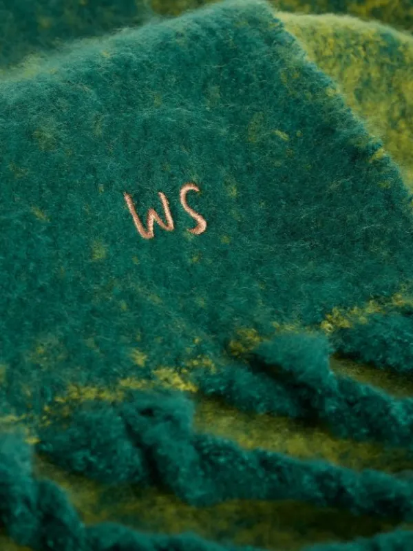 Benny Brushed Scarf in GREEN MULTI<White Stuff New