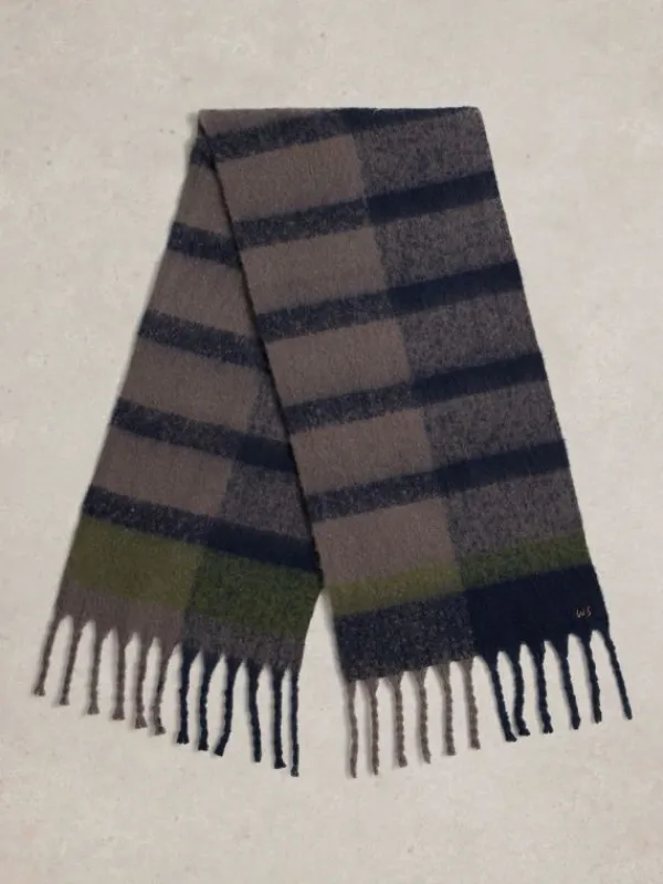 Benny Brushed Scarf in GREY MULTI<White Stuff Online