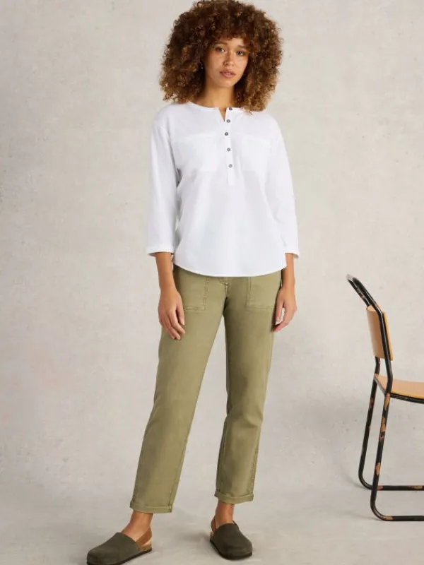 BETH 34 SLEEVE SHIRT in BRILLIANT WHITE<White Stuff Outlet