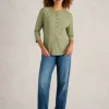 BETH 34 SLEEVE SHIRT in DUSTY GREEN<White Stuff Best
