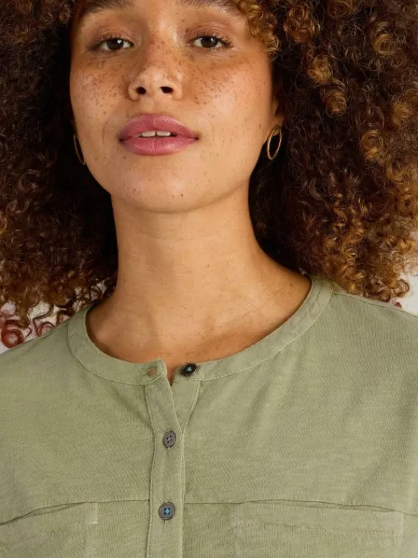 BETH 34 SLEEVE SHIRT in DUSTY GREEN<White Stuff Best