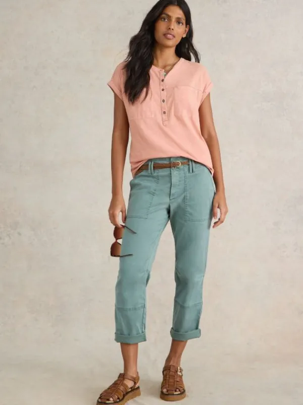 BETH JERSEY SHIRT in DUSTY PINK<White Stuff Hot