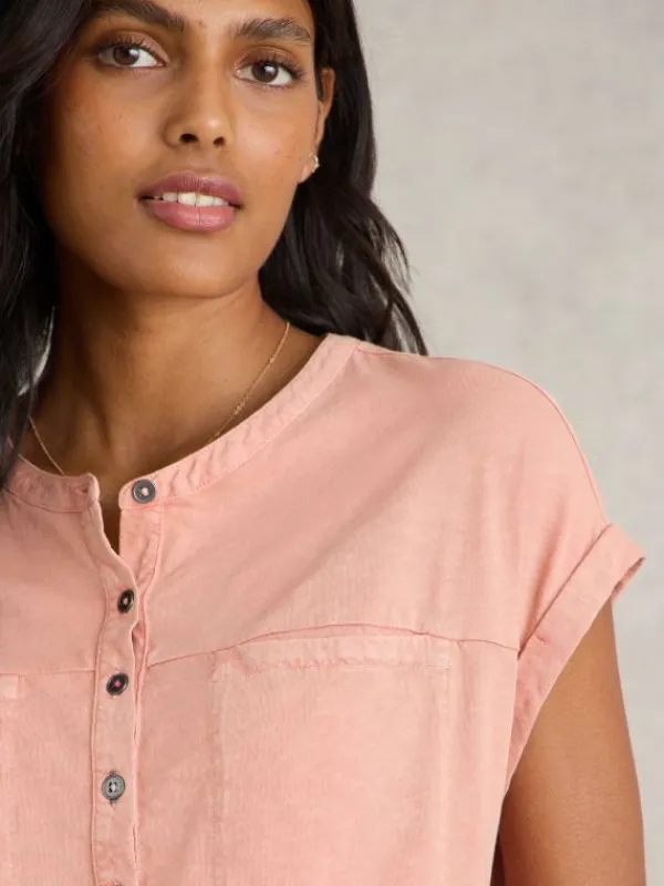 BETH JERSEY SHIRT in DUSTY PINK<White Stuff Hot