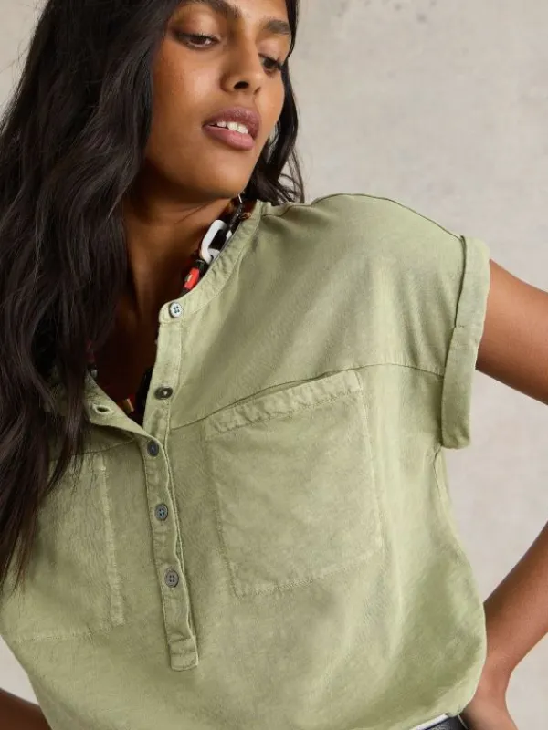 BETH SHIRT in DUSTY GREEN<White Stuff Fashion