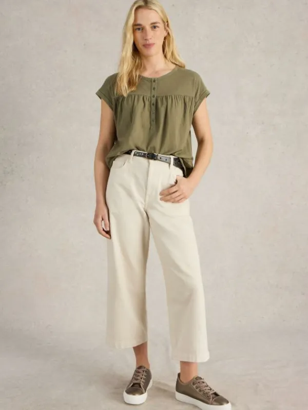 BETHANY SHIRT in KHAKI GREEN<White Stuff Online