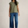 BETTY BRODERIE TEE in KHAKI GREEN<White Stuff Best
