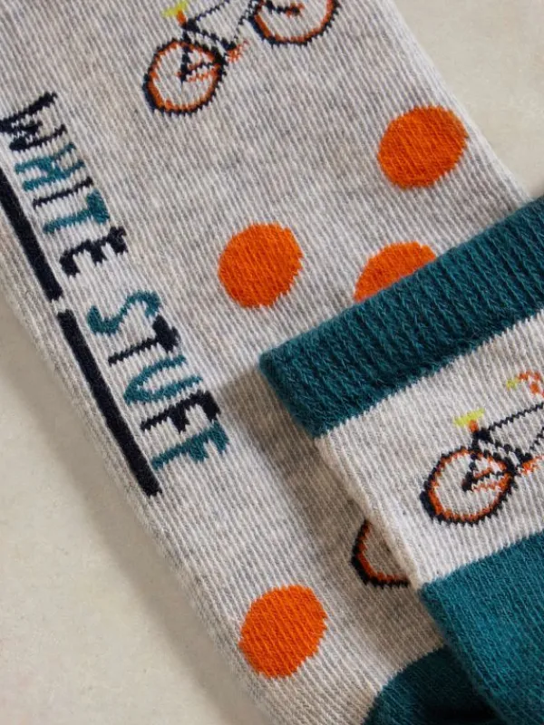 Bicycle Spot Trainer Sock in GREY MULTI<White Stuff Outlet