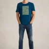 Bike Graphic Crew Neck Tee in BLUE PRINT<White Stuff Hot