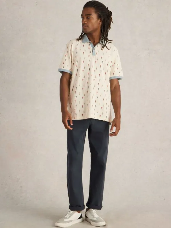 Bike Printed Polo in WHITE PRINT<White Stuff Online