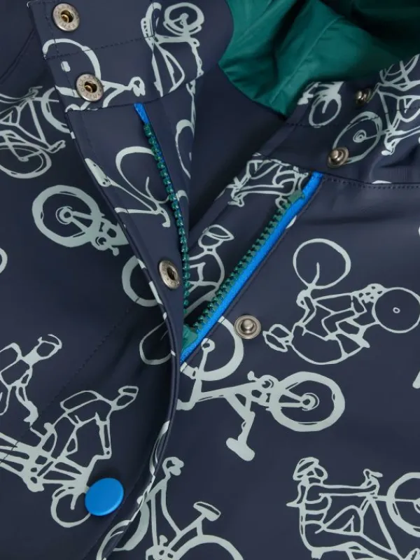 Bike Printed Raincoat in NAVY PRINT<White Stuff Fashion