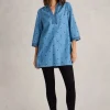 Blaire Denim Embroidered Tunic in MID DENIM<White Stuff Outlet