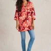 Blake Linen Tunic in RED PRINT<White Stuff Outlet