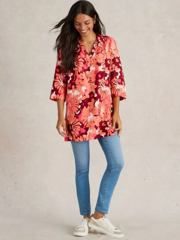 Blake Linen Tunic in RED PRINT<White Stuff Outlet
