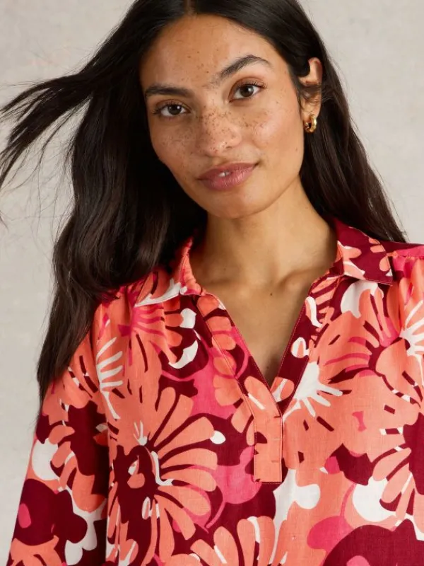 Blake Linen Tunic in RED PRINT<White Stuff Outlet