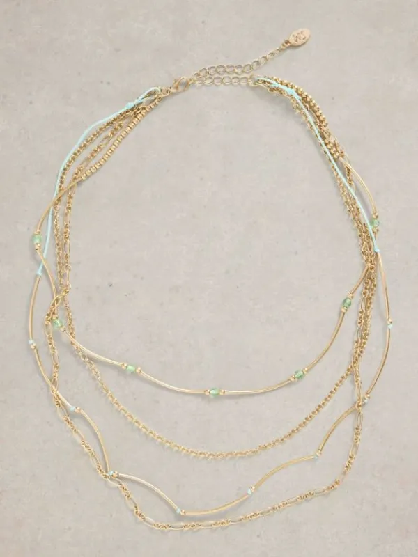 Blossom Multi Layer Necklace in GOLD TONE METALLIC<White Stuff Best