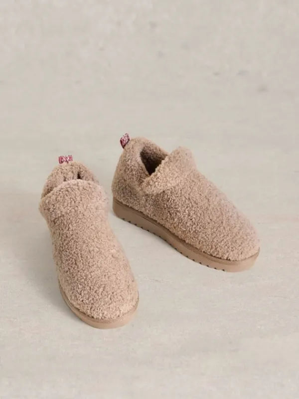 Borg Slipper Bootie in DARK NATURAL<White Stuff Online