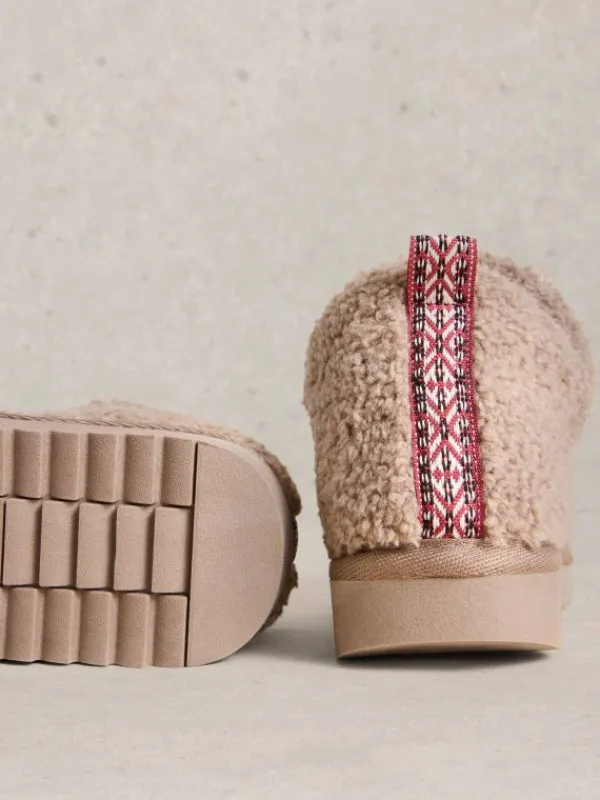Borg Slipper Bootie in DARK NATURAL<White Stuff Online