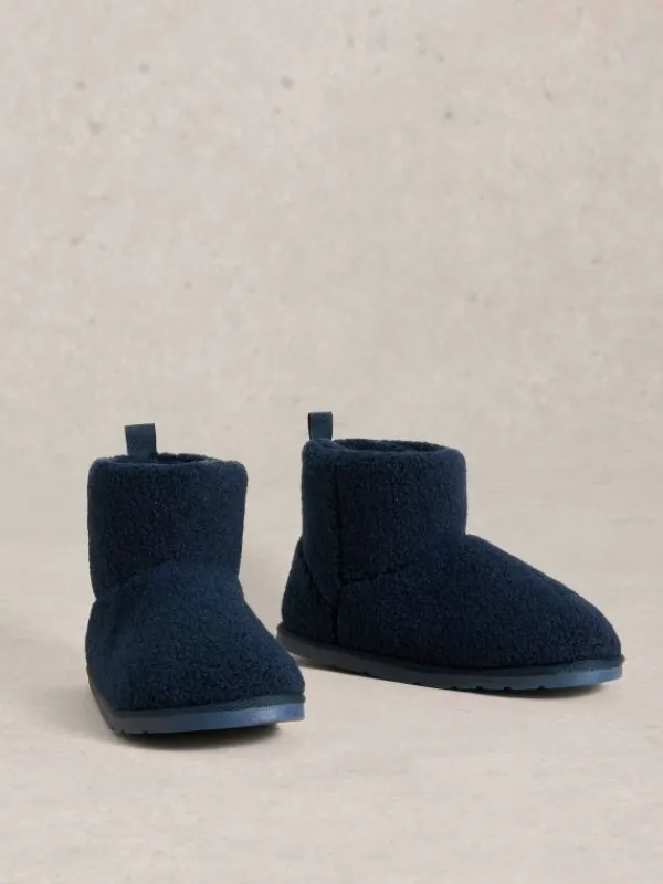 Borg Slipper Boots in NAVY MULTI<White Stuff Discount