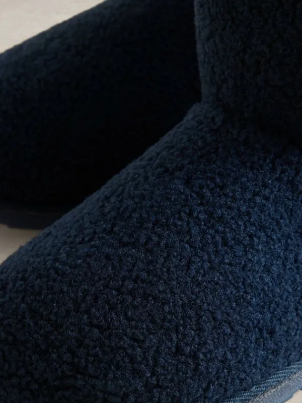 Borg Slipper Boots in NAVY MULTI<White Stuff Discount