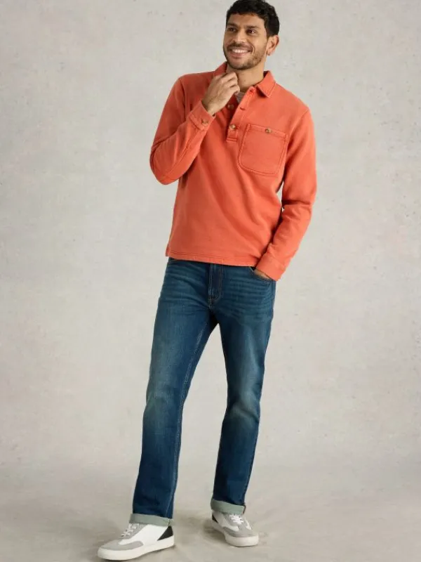 Brampton Collared Sweat in DARK ORANGE<White Stuff Clearance