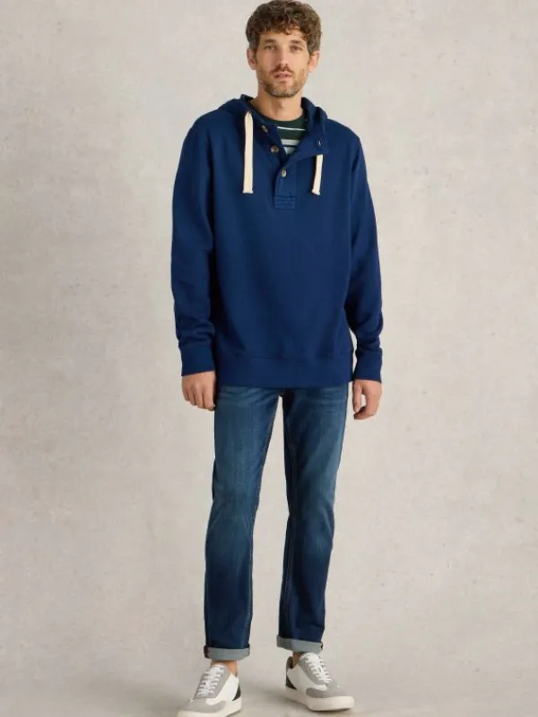 Brampton Overhead Hoodie in MID BLUE<White Stuff Hot