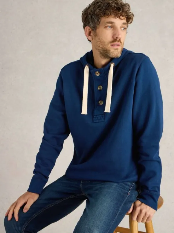 Brampton Overhead Hoodie in MID BLUE<White Stuff Hot