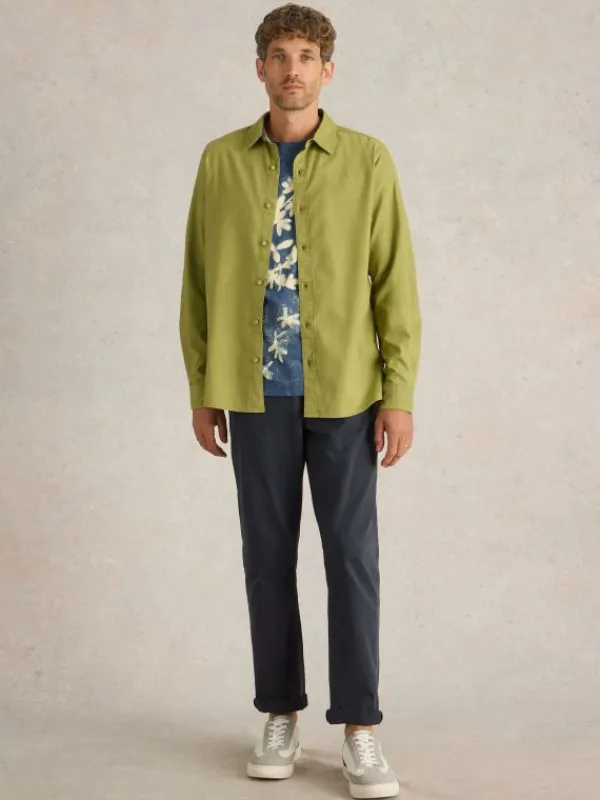 Bruton Oxford Collared Shirt in LIGHT GREEN<White Stuff Clearance