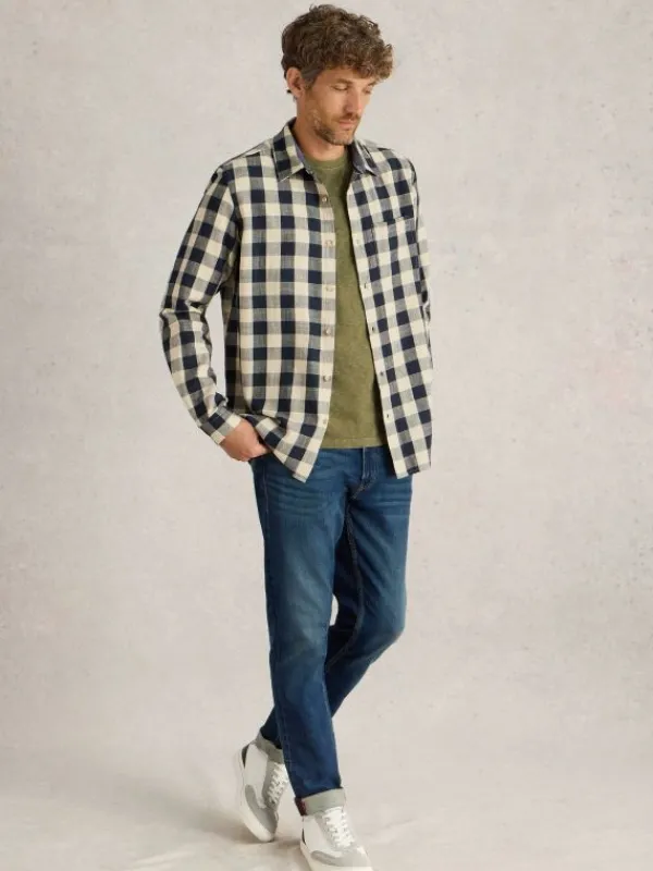 Buffalo Check Shirt in NAVY MULTI<White Stuff Clearance