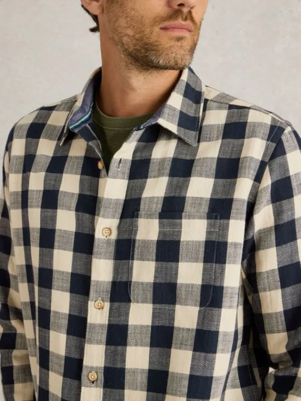 Buffalo Check Shirt in NAVY MULTI<White Stuff Clearance