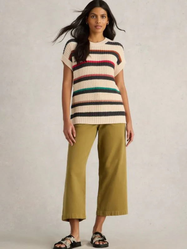 CALLIE STRIPE TANK in IVORY MULTI<White Stuff Best