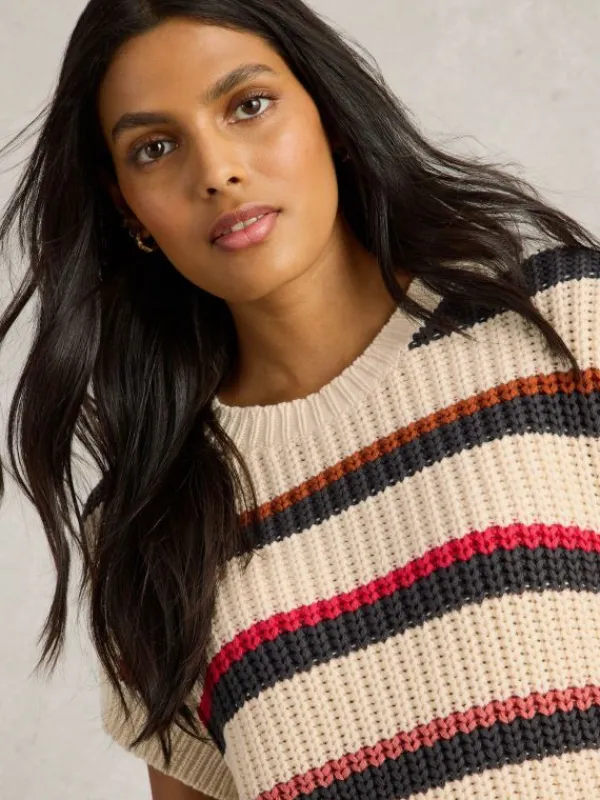 CALLIE STRIPE TANK in IVORY MULTI<White Stuff Best