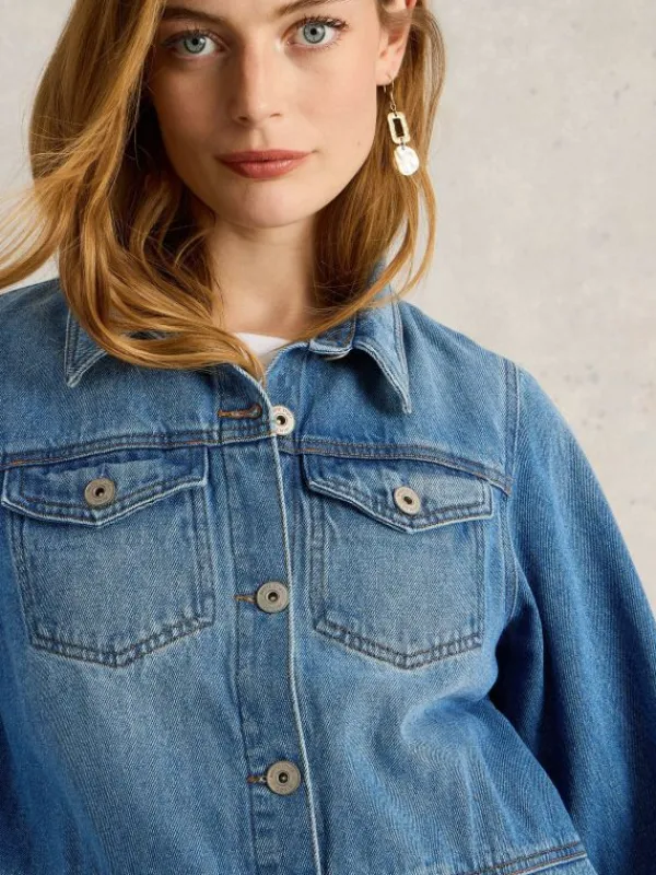 Camille Denim Jacket in MID DENIM<White Stuff Discount