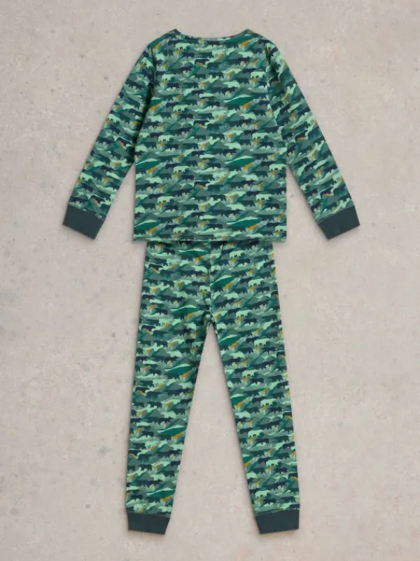 Camo Bear PJ Set in GREEN PRINT<White Stuff Hot