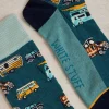 Campervan Ankle Socks in TEAL MULTI<White Stuff New