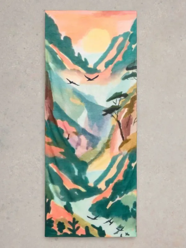 Canyon Sunrise Scarf in GREEN MULTI<White Stuff Best