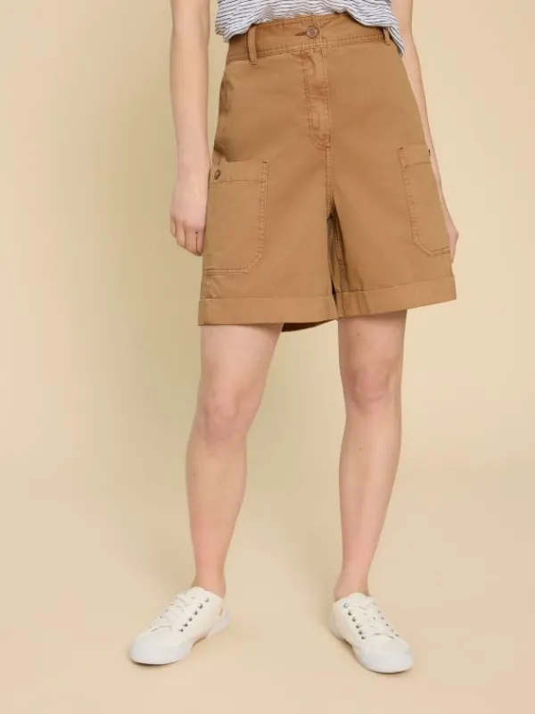 Carlie Cargo Shorts in DARK NATURAL<White Stuff Sale