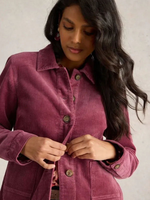 Carrie Cord Jacket in DUSTY PINK<White Stuff Best