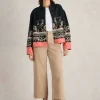 Carrie Linen Jacket in BLACK PRINT<White Stuff Outlet