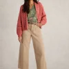 CASEY CROCHET CARDI in MID CORAL<White Stuff Clearance