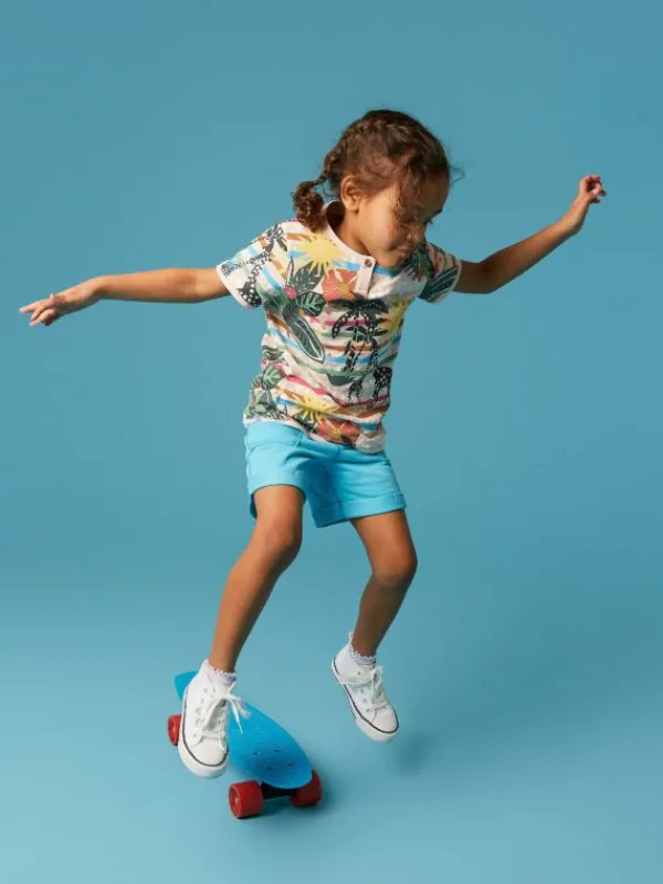 Casey Printed SS T Shirt in NATURAL MULTI<White Stuff Hot