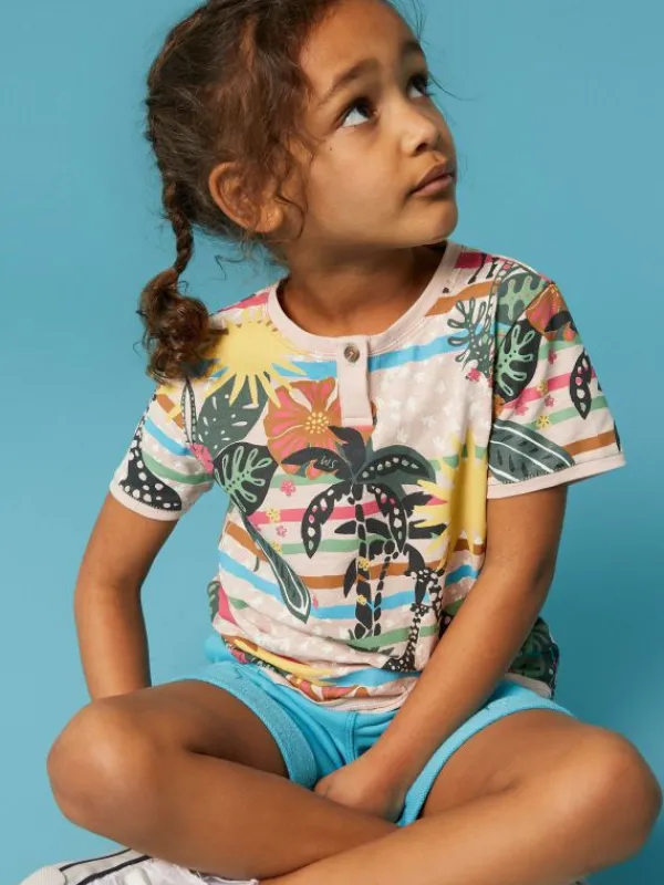 Casey Printed SS T Shirt in NATURAL MULTI<White Stuff Hot
