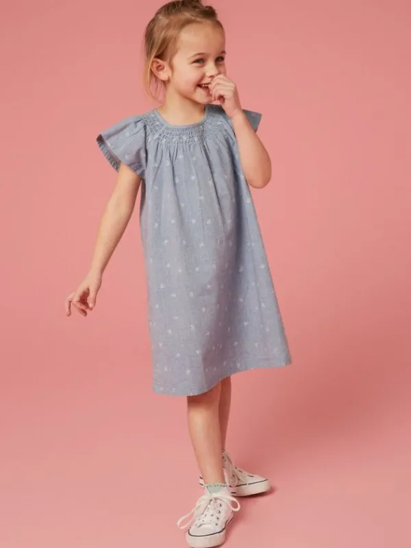 Chambray Frill Dress in CHAMBRAY BLUE<White Stuff Sale
