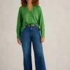 CHARLIE LINEN SHIRT in MID GREEN<White Stuff Discount