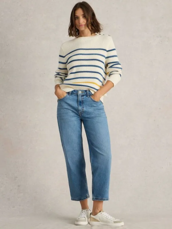 Charlie Straight Crop Jean in MID DENIM<White Stuff New