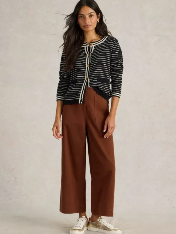 CHARLOTTE STRIPE CARDI in BLACK MULTI<White Stuff Fashion