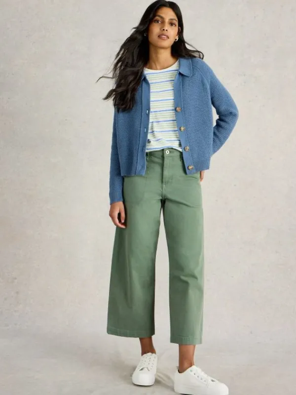 CHATERLY COLLAR CARDI in MID BLUE<White Stuff Discount