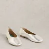 Cheri Leather Ballerina Pump in SILVER TONE METALLIC<White Stuff Hot