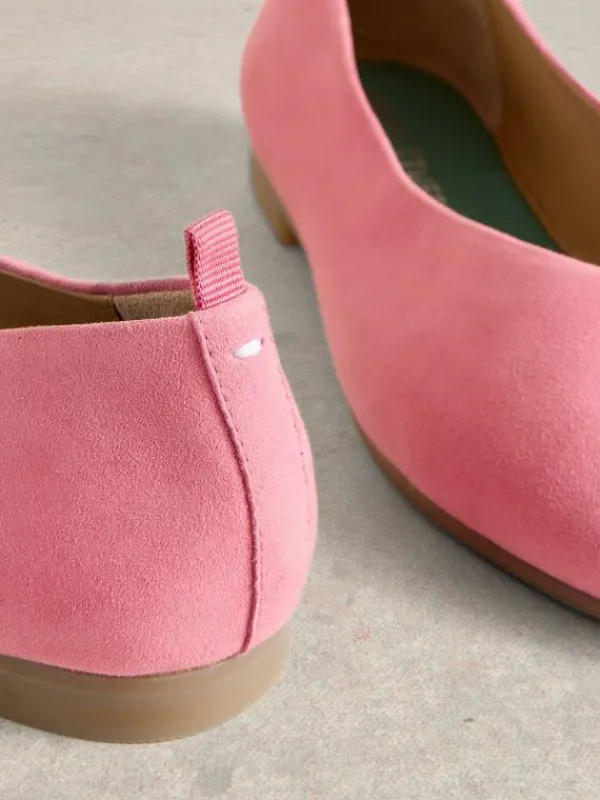 Cheri Leather Ballerina Pump in MID PINK<White Stuff Online