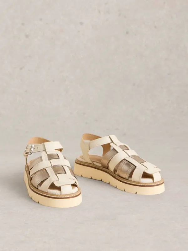 Chunky Fisherman Sandal in SILVER TONE METALLIC<White Stuff New