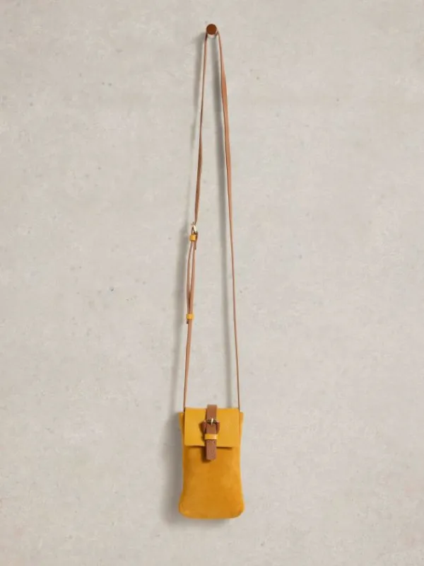 Clara Buckle Leather Phone Bag in DEEP YELLOW<White Stuff Discount